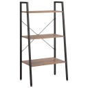 vidaXL Gulvhylle 3 etasjer lysebrun og svart 56x35x108 cm