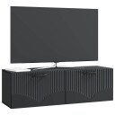  Vegghengt TV skap Svart 98 x 31 x 30 cm Konstruert tre