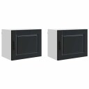 Kjøkkenskap med dør 2 pcs Svart 50 x 31 x 40 cm Konstruert tre