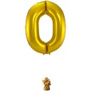 0-formet tallfolieballong (gull, 86 cm)