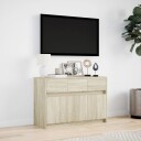  TV-benk med LED sonoma eik 91x34x61 cm konstruert tre 852182