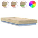  Sengeramme med LED-lys sonoma eik 90x200 cm 8721012285668