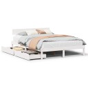  Sengeramme uten madrass hvit 150x200 cm heltre furu 8721102939068