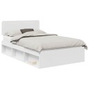  Sengestamme med hodegjerde Hvit 135 x 190 cm Massiv furu