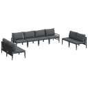  Hagesofa Set 8 pcs Antrasitt Stål