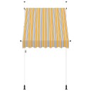 vidaXL Manuell uttrekkbar markise 150 cm gule og blå striper