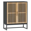 vidaXL Skjenk svart 60x30x75 cm konstruert tre