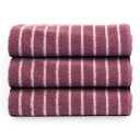 Stripet håndkle   100% bomull   Mørk rosa/lys rosa