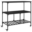  Kjøkkentralle svart 100x50x95 cm konstruert tre 842306