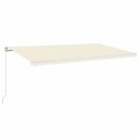 vidaXL Manuell uttrekkbar markise med LED 600x350 cm kremhvit