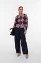 Vero Moda   Kardigan Vmhalo Ls O Neck Argyle Cardigan Bo   Rosa