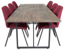 Venture Design Padang & Gemma spisegruppe Natur/rød 6 st stoler & bord 250 x 100 cm