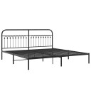  Sengeramme i metall med sengegavl svart 193x203 cm 8721102644955
