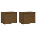 vidaXL Veggskap 2 stk honningbrun 45x30x35 cm heltre furu