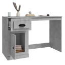 vidaXL Skrivebord med skuff betonggrå 115x50x75 cm konstruert tre