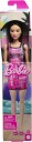 Barbie Basic Dukke m/ kastanjebrunt hår og rosa "Barbie" kjole