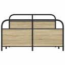  Sengeramme i metall uten madrass sonoma eik 137x190 cm 8721158549204