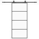vidaXL Skyvedør med monteringssett svart 90x205 cm ESG-glass