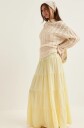 Bubbleroom Flounce Maxi Skirt Yellow XL
