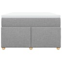  Seng med madrass boksfjær lysegrå 120x200 cm stoff 8721102702488