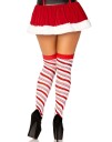 Rød-Hvite Glitterstrømper i Candy Cane-Stil