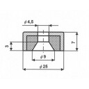 SuperMagneter Potmagnet Ø 25 Mm Med Forsenket Borehull   Holdekraft 25 Kg