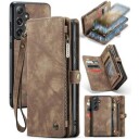 Samsung Galaxy S24 Caseme 008 2-i-1 Multifunksjonell Lommebok-deksel Brun