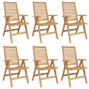 Hagemøbler Sammenleggbar 6 stk Solid Teak