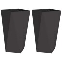 vidaXL Plantekassed 2 pcs Svart 40 x 40 x 75 cm Stål