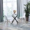Rundt sofabord i sort glass 80x80x75 cm
