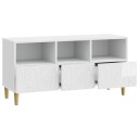  TV skap 102 x 34,5 x 50 cm Høgglans hvit Konstruert tre