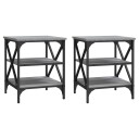 vidaXL Sidebord 2 stk grå sonoma 40x42x50 cm konstruert tre