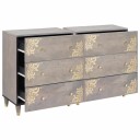  Serviesskap 2 pcs Grå 60 x 33 x 75 cm Massiv mango tre