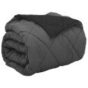 vidaXL Full år dyne Svart og Anthracite 200 x 240 cm Mikrofiber