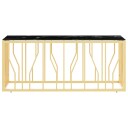 vidaXL Salongbord gull 110x45x45 cm rustfritt stål og glass