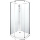 Contura Showerama Classic dusjkabinett, 100x100 cm, hvit profil, frostet glass