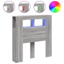  Sengegavl med LED grå sonoma 100x18,5x103,5 cm konstruert tre 8721012259195
