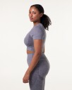 LEVITY Phase seamless Crop Tee Grey Shark Marl - S