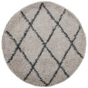  Flossteppe med lang luv moderne beige og antrasitt Ø 80 cm 8721012229983