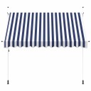 vidaXL Manuell uttrekkbar markise 300 cm blå og hvite striper