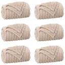vidaXL Kastepledd 6 pcs Beige 200 x 150 cm Fleece