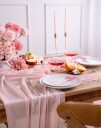 Partydeco Lys Rosa Bordløper i Chiffon 48 cm x 5 meter