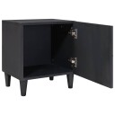  Nattbord med dør 2 pcs Svart 40 x 33 x 46 cm Massiv mango tre