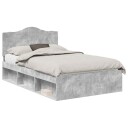  Sengestamme med hodegjerde Betonggrå 135 x 190 cm Massiv furu