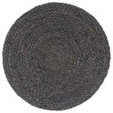 vidaXL Bordmatter 6 stk ren mørk grå 38 cm rund jute