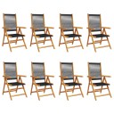 Lenestoler for hage 8 stk svart heltre akasie 3214531