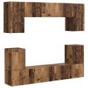  TV benksett Veggmontert 5 pcs Gamle tre Konstruert tre