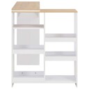 vidaXL Barbord med flyttbar hylle hvit 138x39x110 cm
