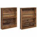 vidaXL Magasinreol 2 pcs Gammelt tre 60 x 12 x 70 cm Konstruert tre