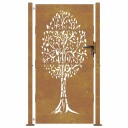 vidaXL Hageport 105x180 cm cortenstål tredesign